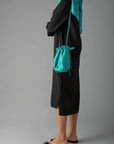 Damyanti Braided Silk Sari Pouch - Blue/Green tones