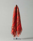 Oversized Goa Silk Sari Scarf - Pink/Red tones