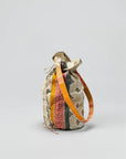Oversized Damyanti Silk Sari Pouch - Beige tones