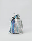 Oversized Damyanti Silk Sari Pouch - White tones