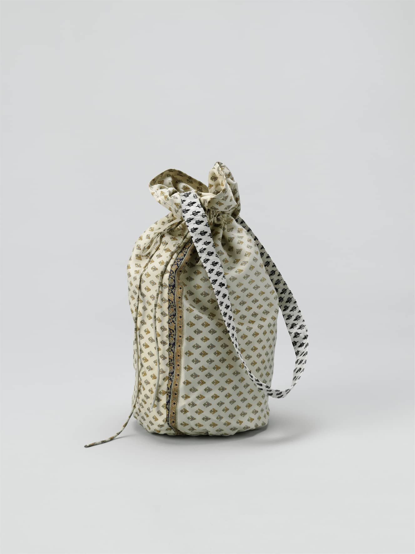Oversized Damyanti Silk Sari Pouch - Beige tones