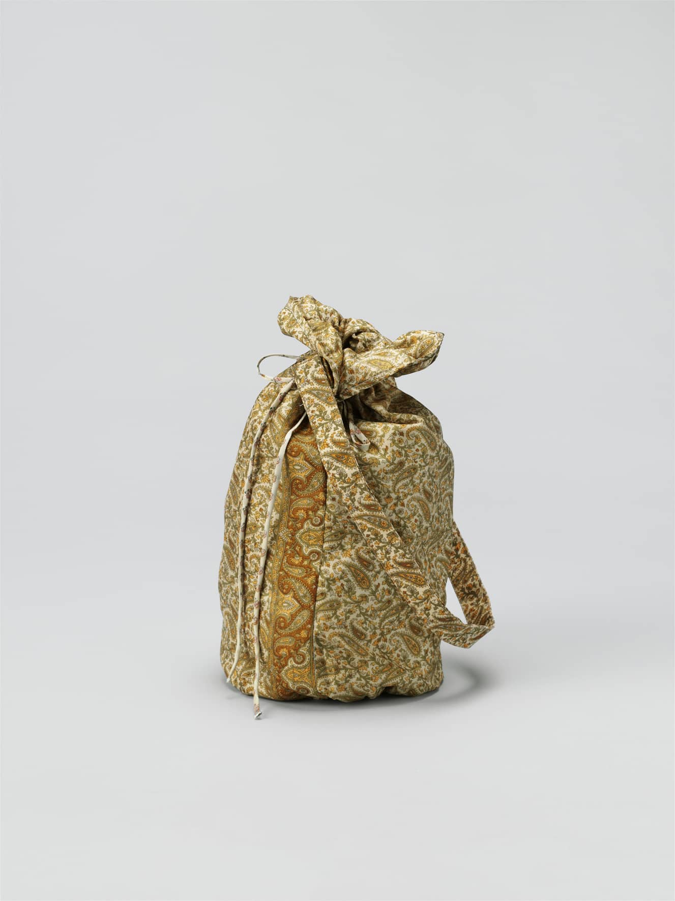 Oversized Damyanti Silk Sari Pouch - Beige tones