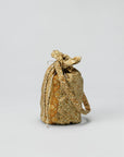 Oversized Damyanti Silk Sari Pouch - Beige tones
