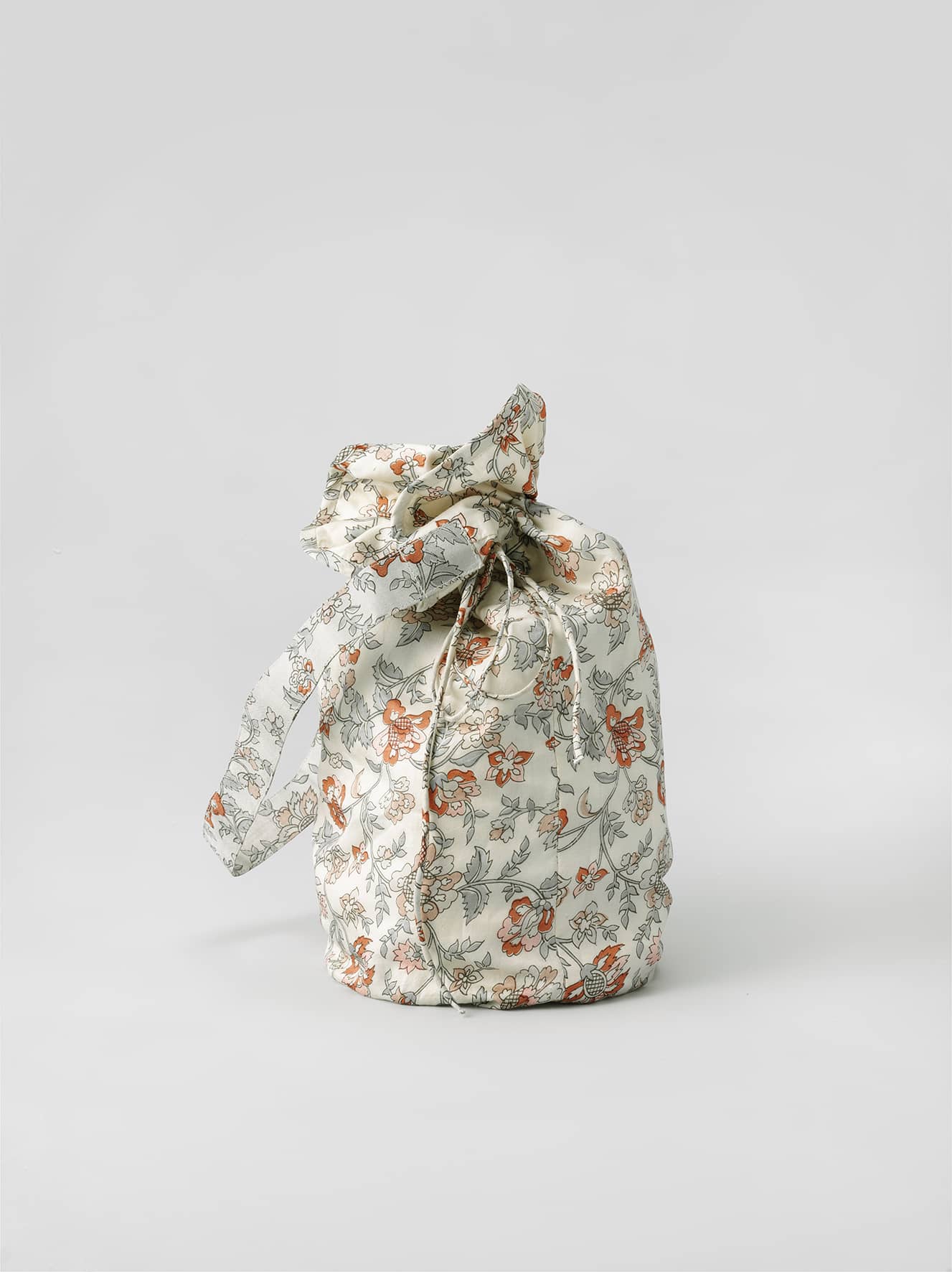 Oversized Damyanti Silk Sari Pouch - White tones