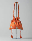 Potli silk sari pouch - Pink/Red tones