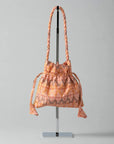 Potli silk sari pouch - Pink/Red tones