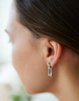 Square Black Stone Earring