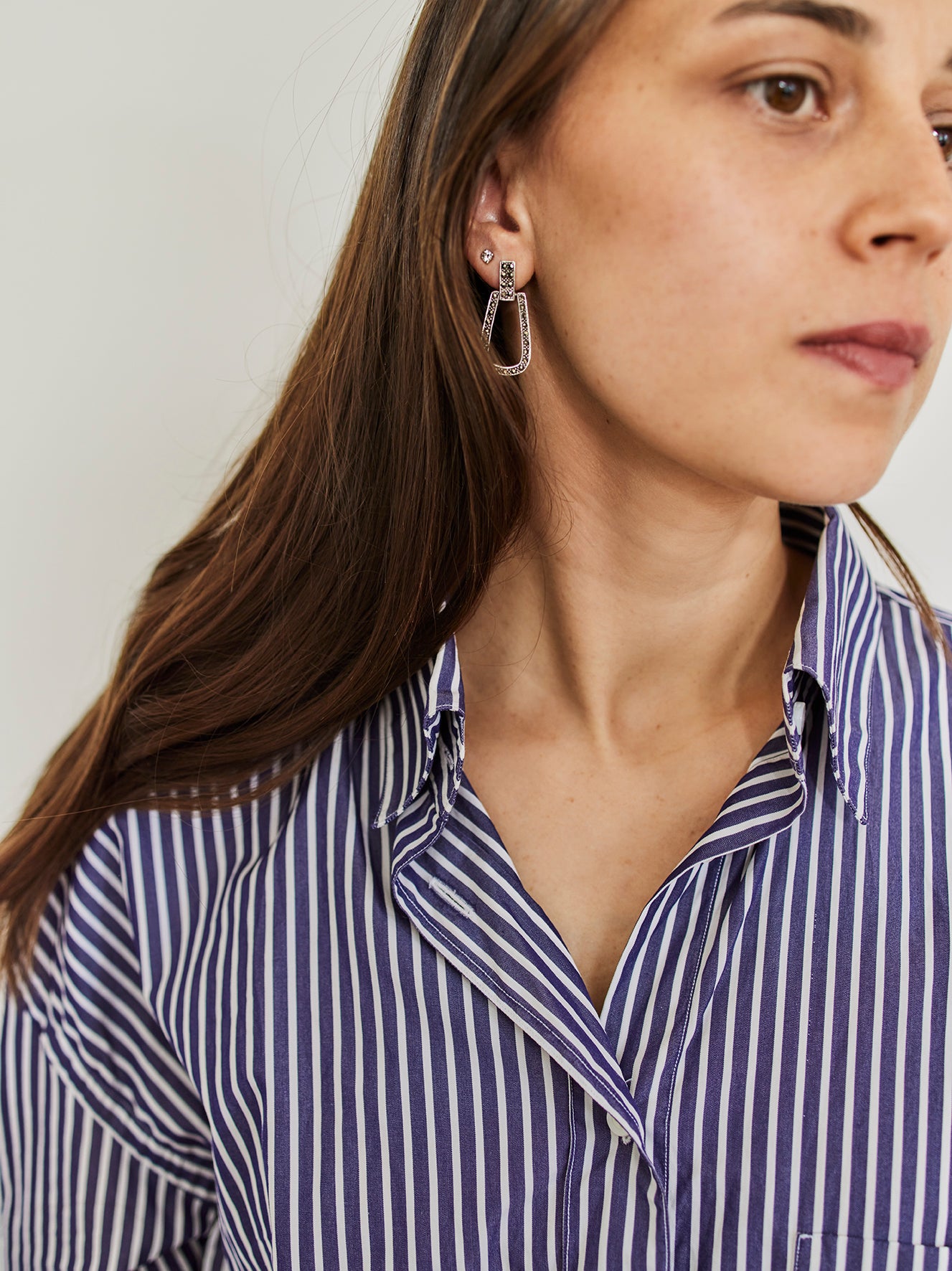 Square Marcasite Earring